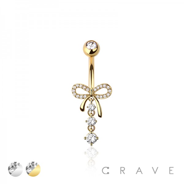 316L SURGICAL STEEL RIBBON WITH CZ DANGLE CASCADE BELLY BUTTON NAVEL RING 316L SURGICAL STEEL RIBBON WITH CZ DANGLE CASCADE BELLY BUTTON NAVEL RING